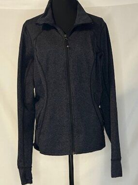 Zella Heathered Charcoal Full Zip Jacket Size XL